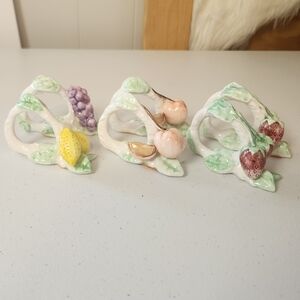 Vintage Hudsons Bay Ceramic Fruit Themed Napkin Holders Strawberry Cottagecore 6